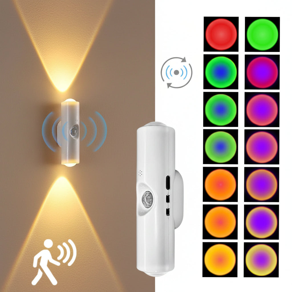 Body Sensor Magnetic Colorful Gradient LED Lamp – Motion Activated Wireless Night Light