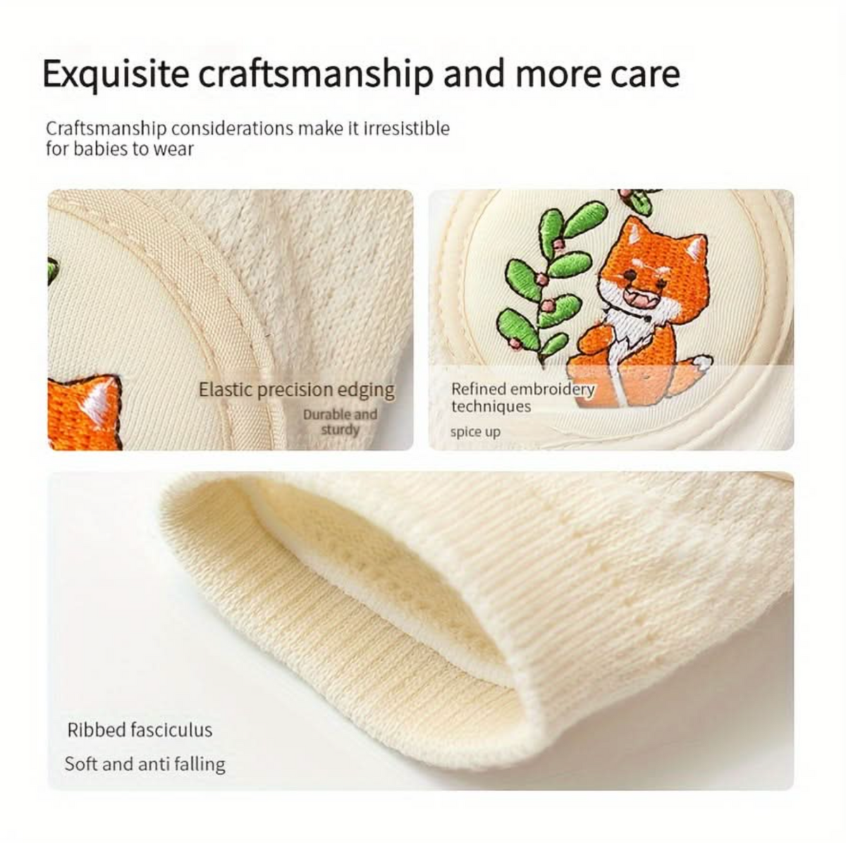 Baby Knee Pads with Cute Animal Embroidery – Soft Crawling Knee Protectors for Infants