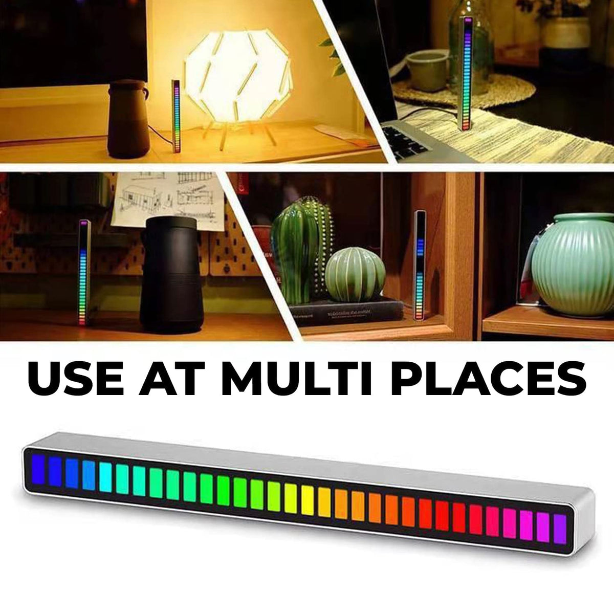 Smart RGB Rhythm Sound Bar – LED Music Sync Speaker for Home & Gaming