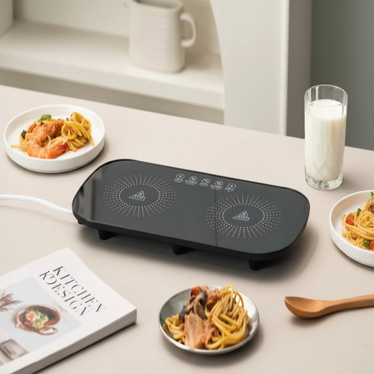 Multifunctional Electric Food Heating Glass Tray – Portable Food Warmer & Serving Plate