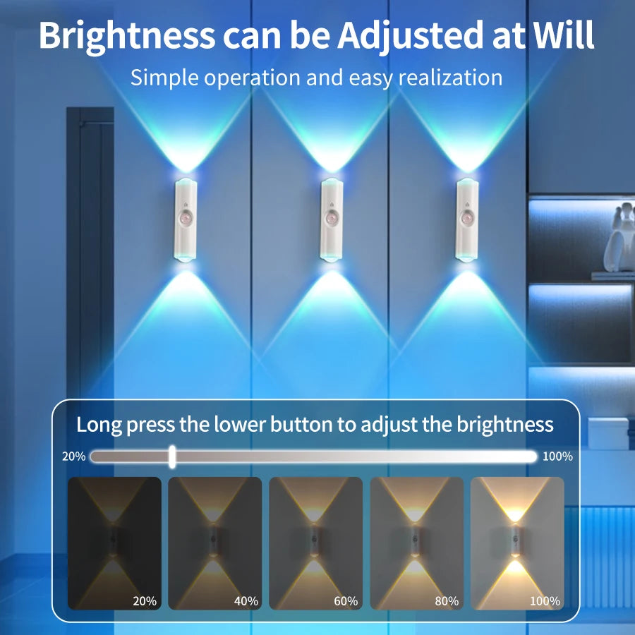 Body Sensor Magnetic Colorful Gradient LED Lamp – Motion Activated Wireless Night Light