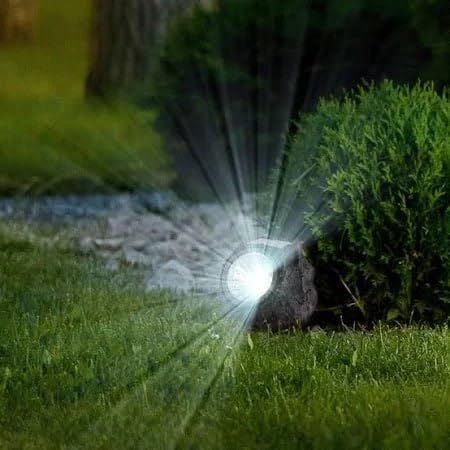 Solar-Powered Motion Sensor Rock Lamp – Outdoor Garden Pathway Light