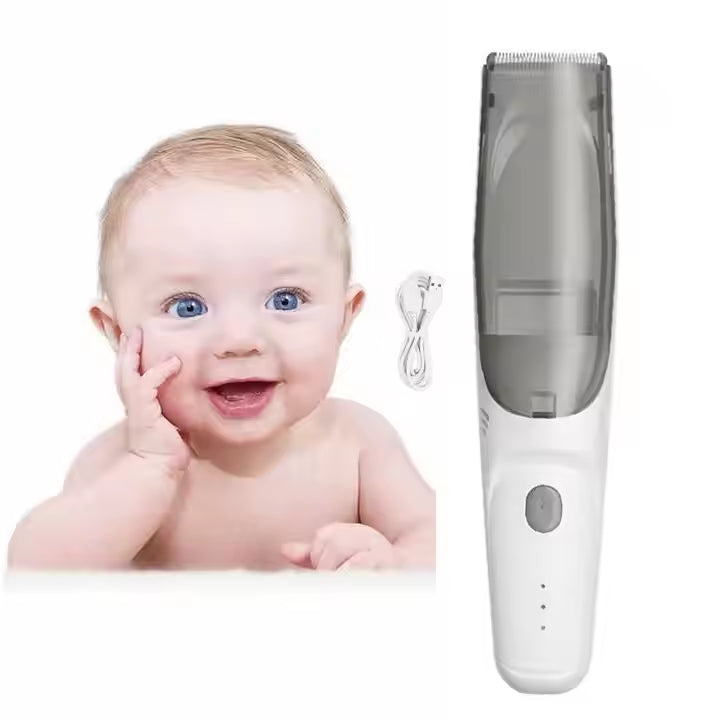 Baby Hair Clipper with Vacuum – Quiet Electric Trimmer for Kids & Infants