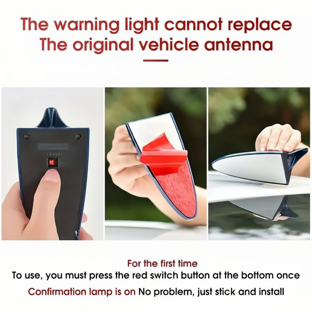 Flashing Shark Fin Car LED – Solar Powered Motion Sensor Roof Light