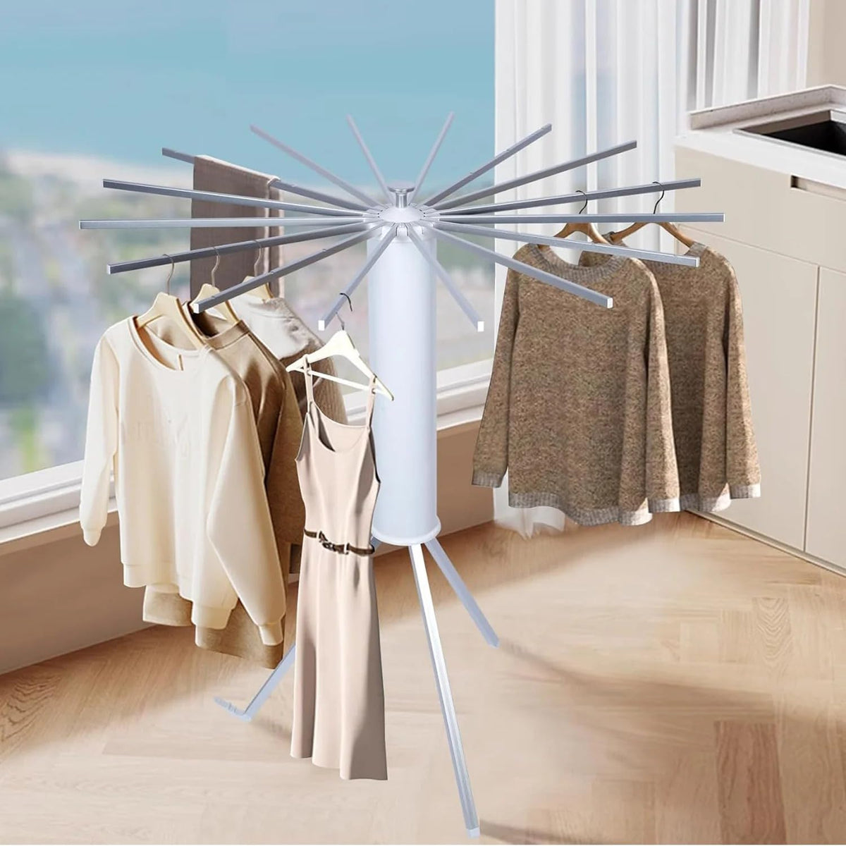 Multifunctional Outdoor Clothes Drying Rack – Foldable Space-Saving Laundry Hanger