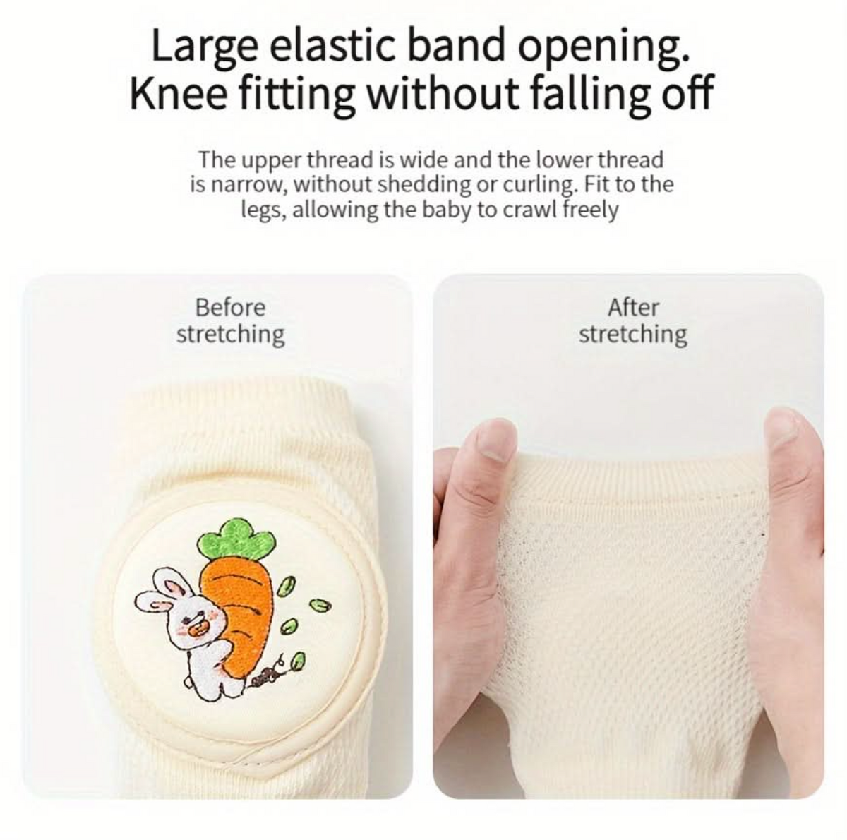 Baby Knee Pads with Cute Animal Embroidery – Soft Crawling Knee Protectors for Infants
