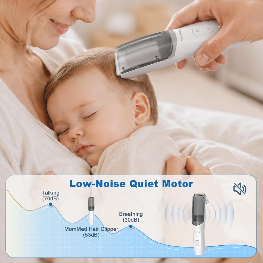 Baby Hair Clipper with Vacuum – Quiet Electric Trimmer for Kids & Infants