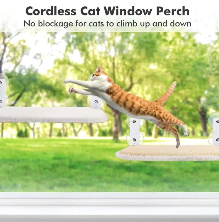 Foldable Cat Window Padded Perch – Cozy Space-Saving Cat Bed & Resting Seat