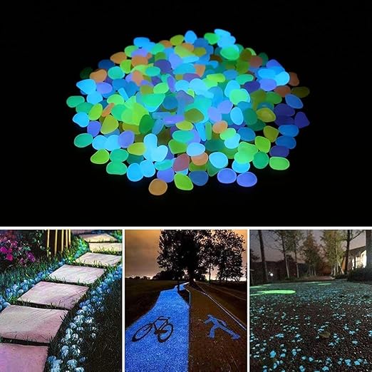 Glow in the Dark Garden Rocks – Pack of 100 Luminous Pebbles for Garden & Decor