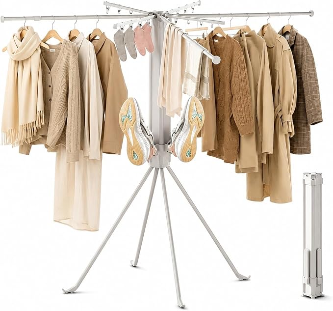Multifunctional Outdoor Clothes Drying Rack – Foldable Space-Saving Laundry Hanger