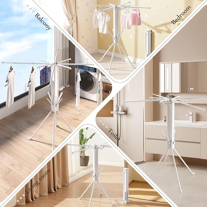 Multifunctional Outdoor Clothes Drying Rack – Foldable Space-Saving Laundry Hanger