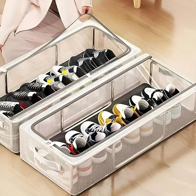 Transparent Shoe Storage Box – Clear Stackable Shoe Organizer Case