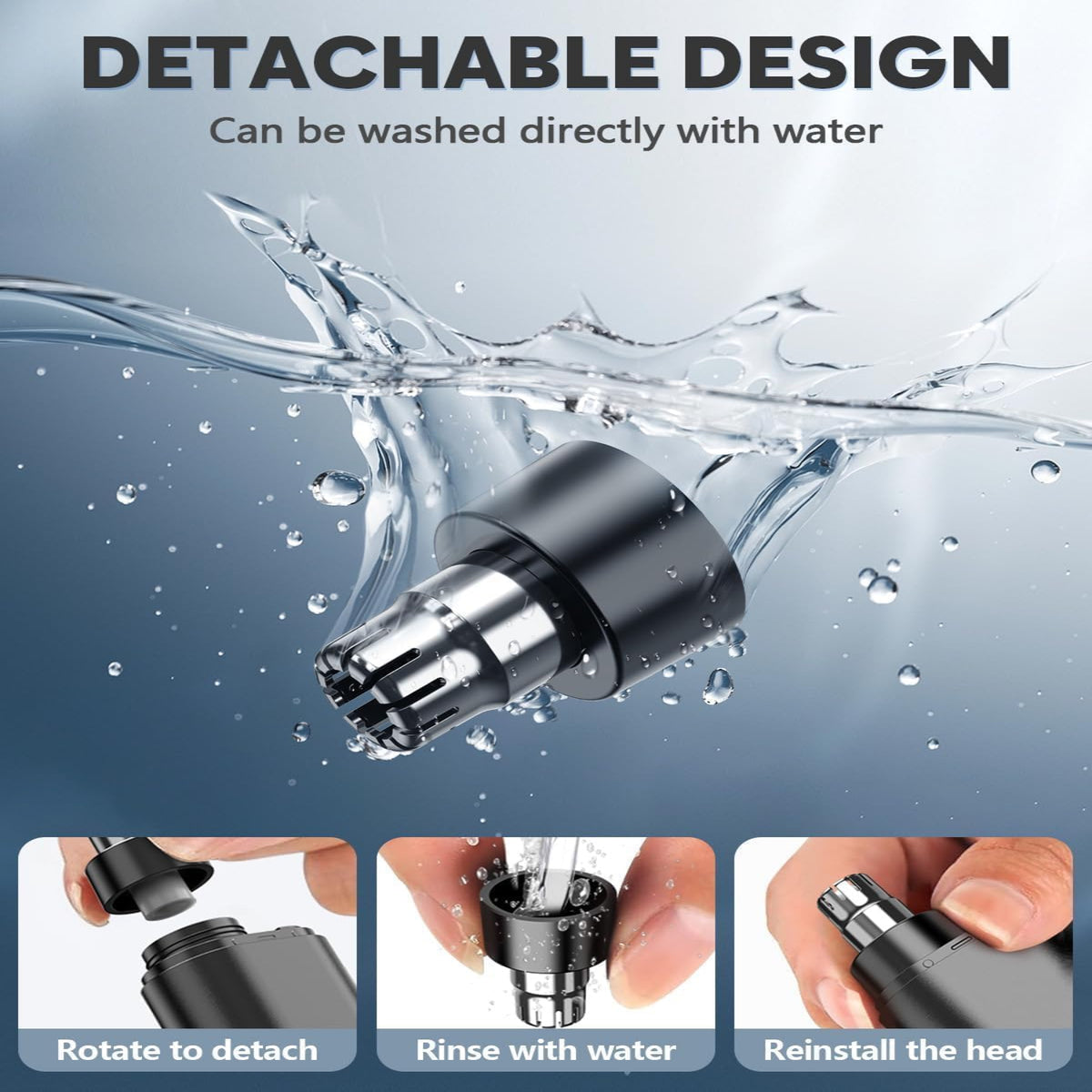 USB Rechargeable Nose Hair Trimmer – Cordless Personal Grooming & Detail Trimmer