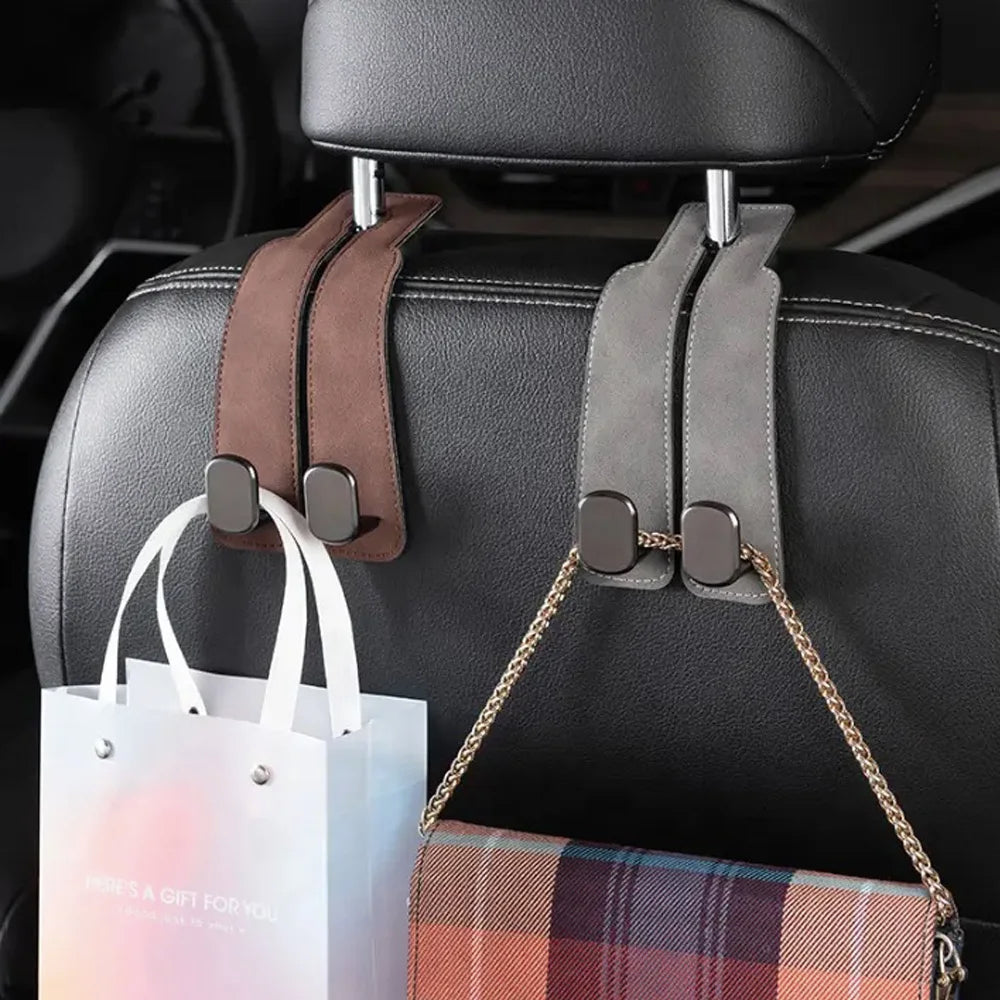 Car Headrest Hooks – Pack of 2 Universal Seat Back Hooks for Bags & Accessories