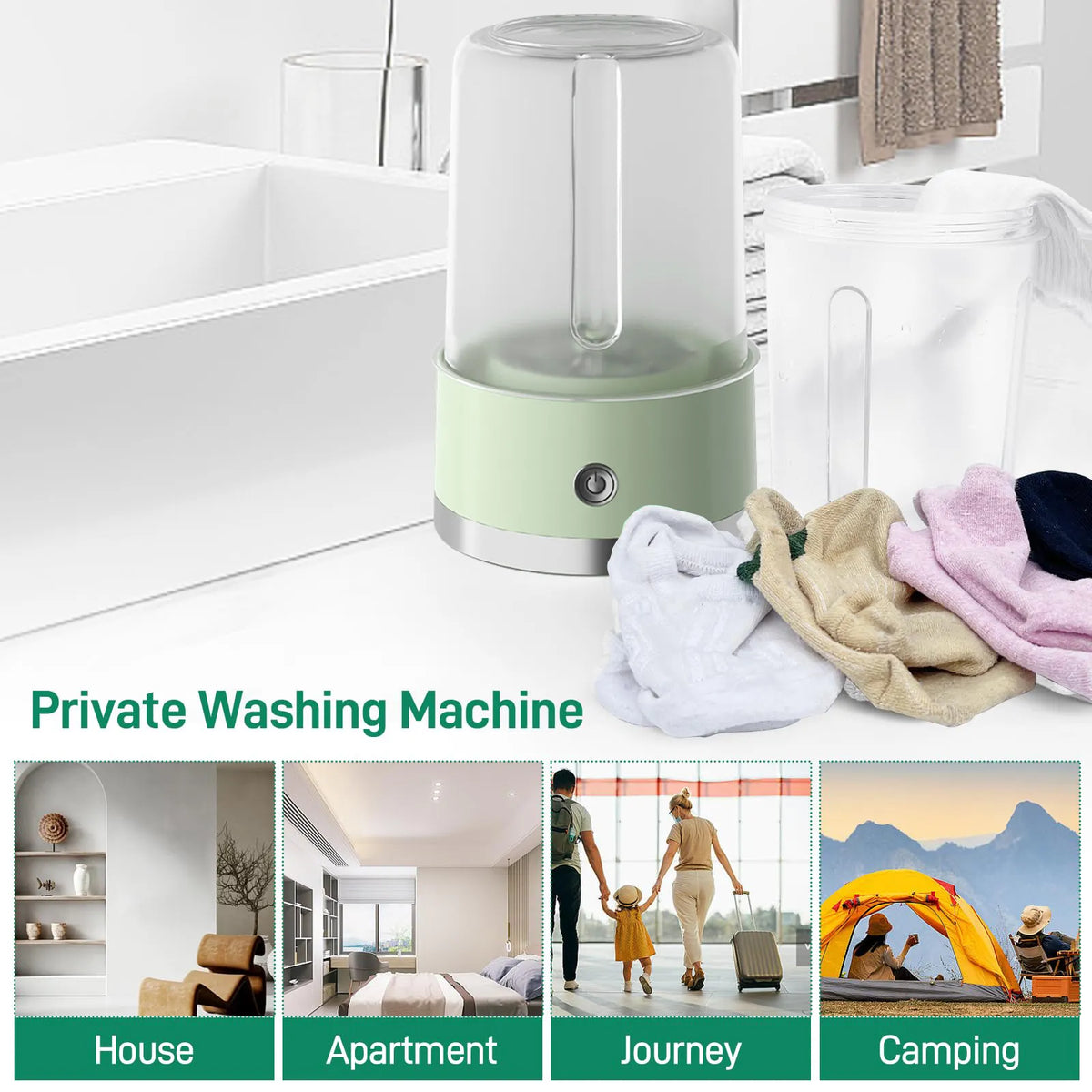 Portable Washing Machine – Compact Mini Washer for Home, Travel & Small Spaces
