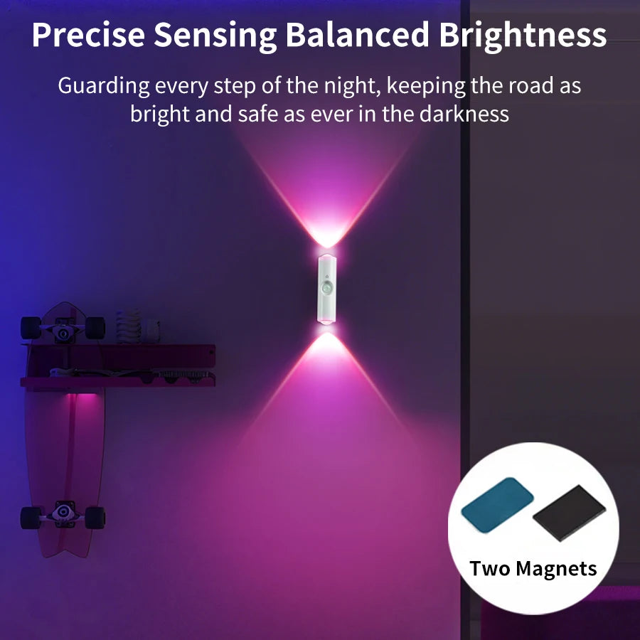 Body Sensor Magnetic Colorful Gradient LED Lamp – Motion Activated Wireless Night Light