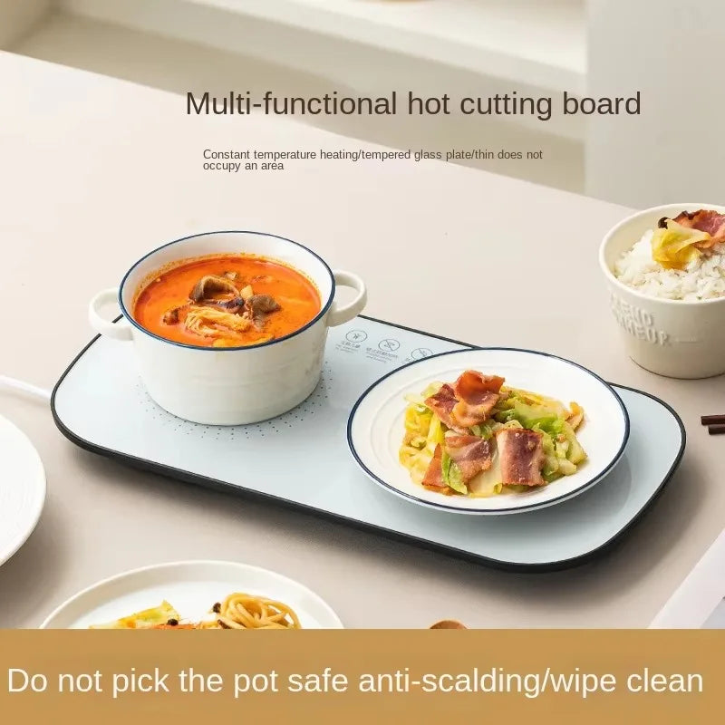 Multifunctional Electric Food Heating Glass Tray – Portable Food Warmer & Serving Plate